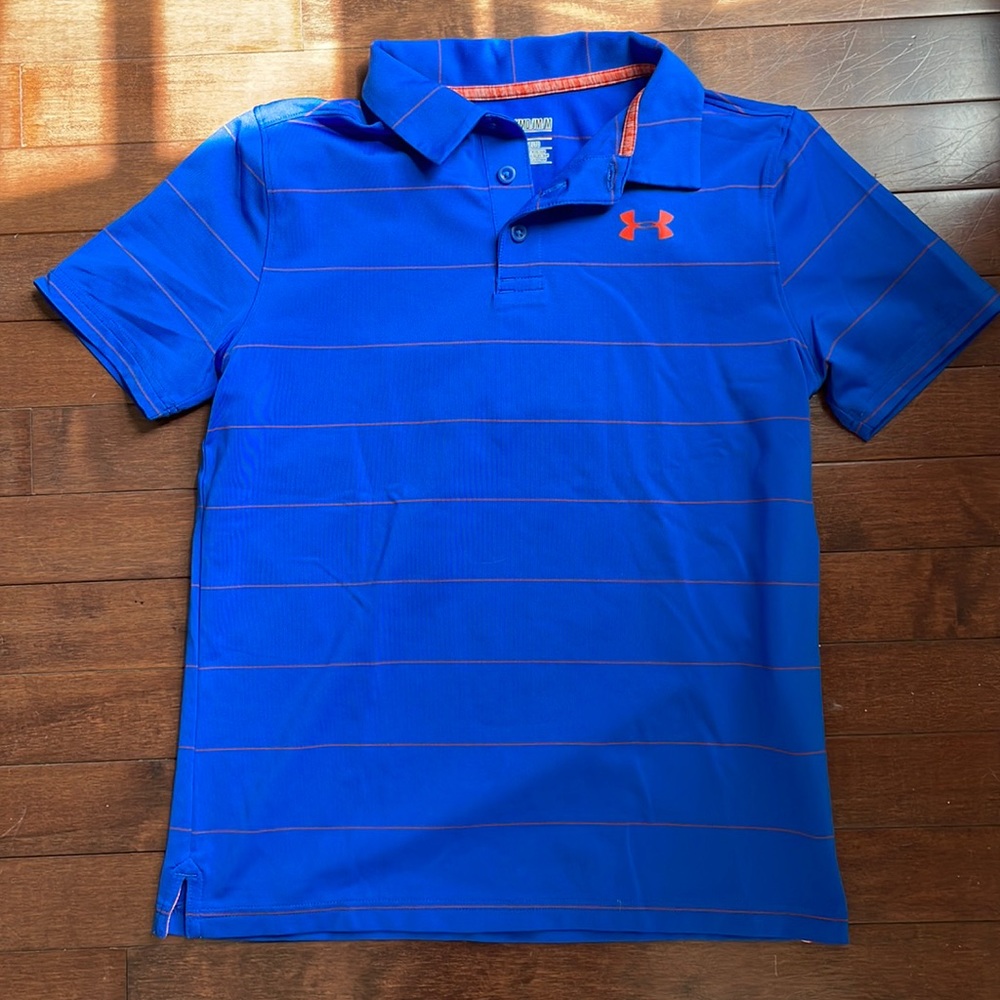 Boys youth medium loose under armor golf shirt